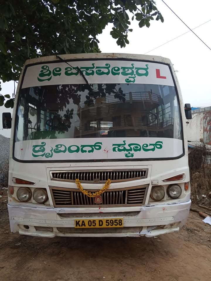 Driving lesson in progress at the school